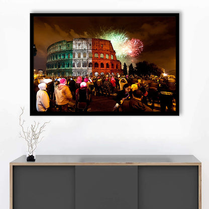 Colesseum Rome Italy, Stadium Canvas, Sport Art, Gift for him, Framed Art Print Wall Decor, Picture Framed