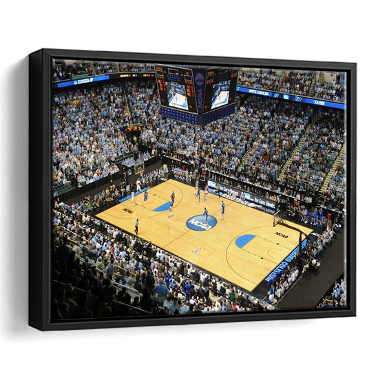 Coliseum Complex in N Carolina, Stadium Canvas, Sport Art, Framed Canvas Print Wall Art, Floating Frame