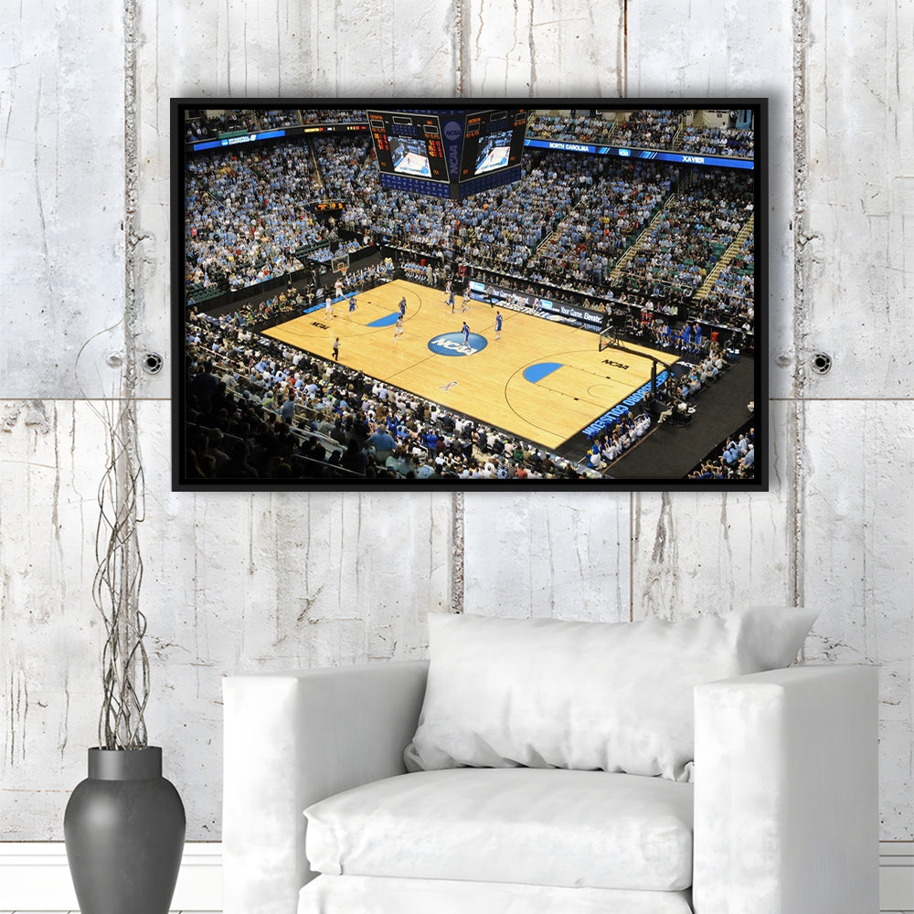 Coliseum Complex in N Carolina, Stadium Canvas, Sport Art, Framed Canvas Print Wall Art, Floating Frame
