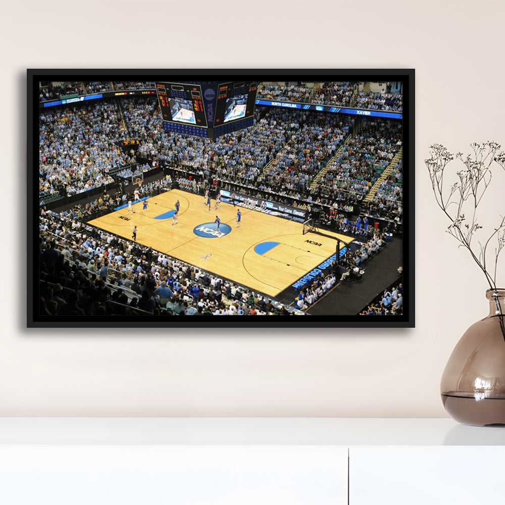 Coliseum Complex in N Carolina, Stadium Canvas, Sport Art, Framed Canvas Print Wall Art, Floating Frame