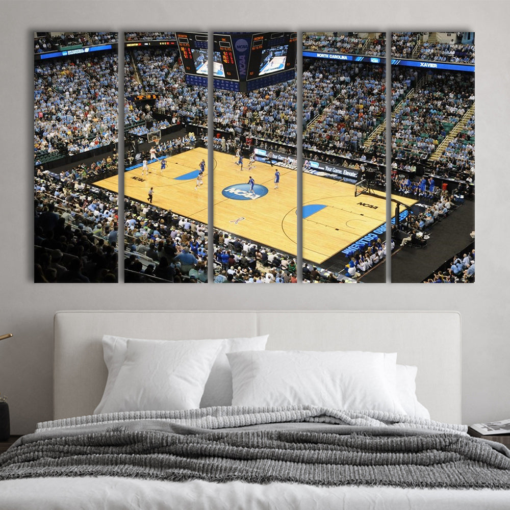 Coliseum Complex in N Carolina, Stadium Canvas, Sport Art, 5 Panel B, Extra Large Canvas, Canvas Print Wall Art