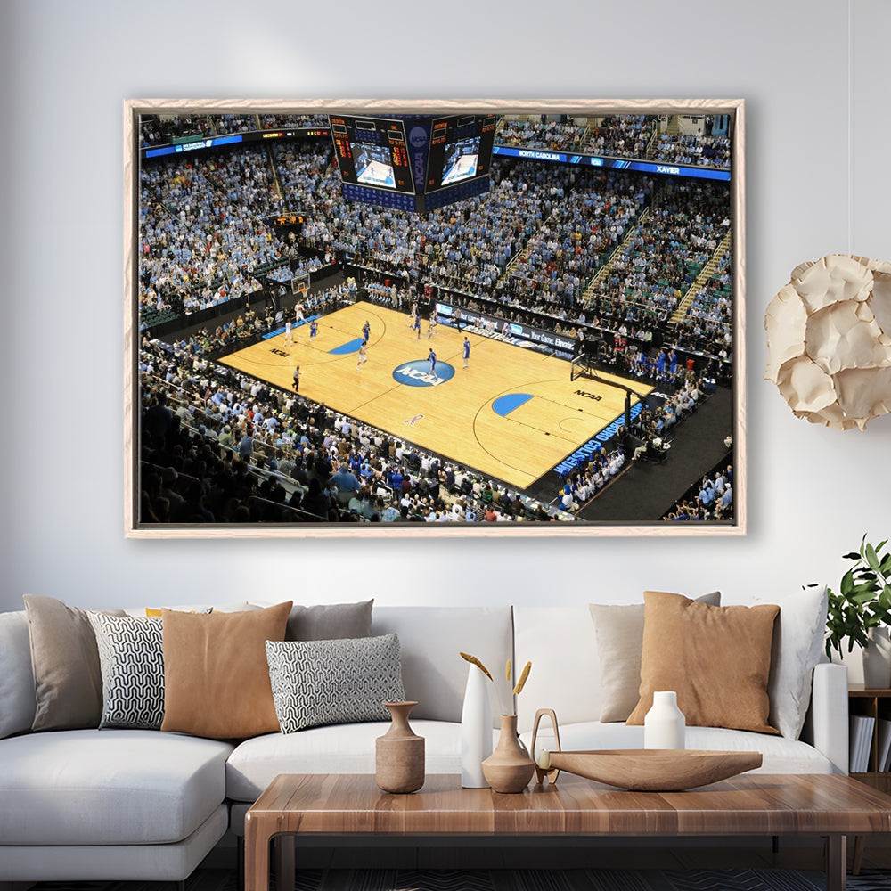 Coliseum Complex in N Carolina, Stadium Canvas, Sport Art, Framed Canvas Print Wall Art, Floating Frame