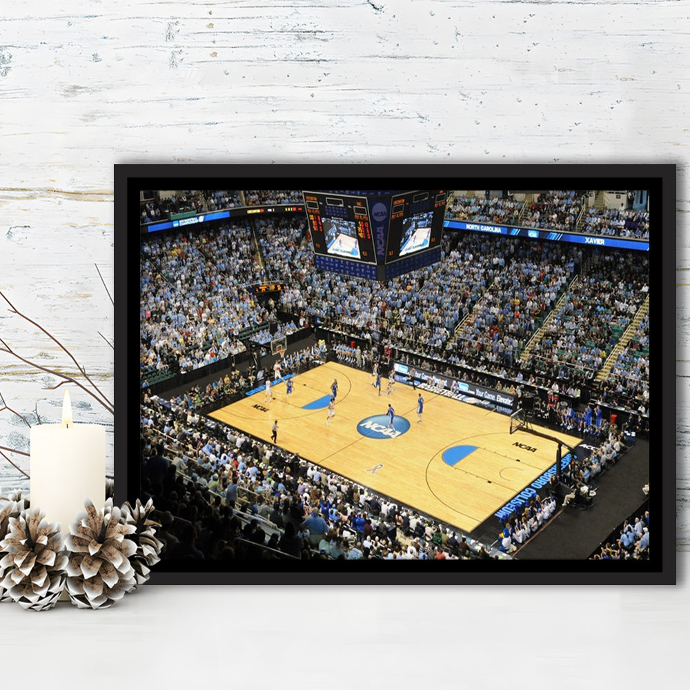 Coliseum Complex in N Carolina, Stadium Canvas, Sport Art, Framed Canvas Print Wall Art, Floating Frame