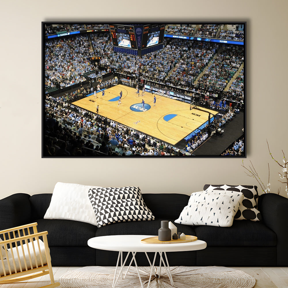 Coliseum Complex in N Carolina, Stadium Canvas, Sport Art, Framed Canvas Print Wall Art, Floating Frame