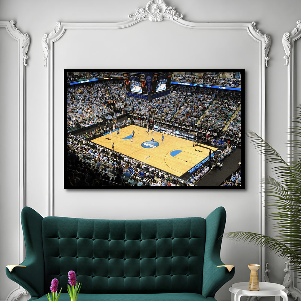Coliseum Complex in N Carolina, Stadium Canvas, Sport Art, Gift for him, Framed Art Print Wall Decor, Picture Framed