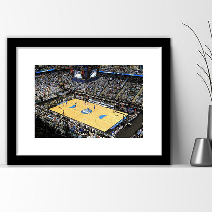 Coliseum Complex in N Carolina, Stadium Canvas, Sport Art, Gift for him, White Border Framed Art Print Wall Decor