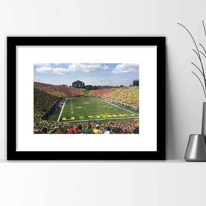 College football Stadium, Stadium Canvas, Sport Art, Gift for him, White Border Framed Art Print Wall Decor