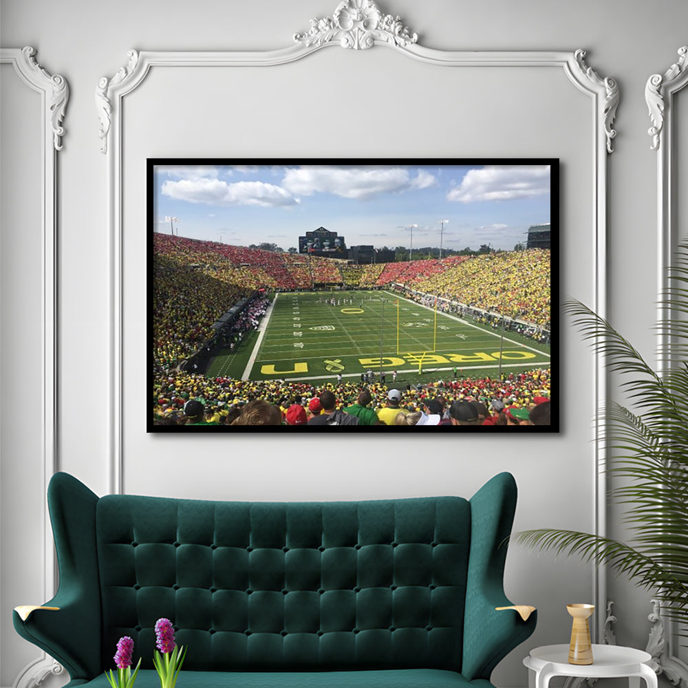 College football Stadium, Stadium Canvas, Sport Art, Gift for him, Framed Art Print Wall Decor, Picture Framed
