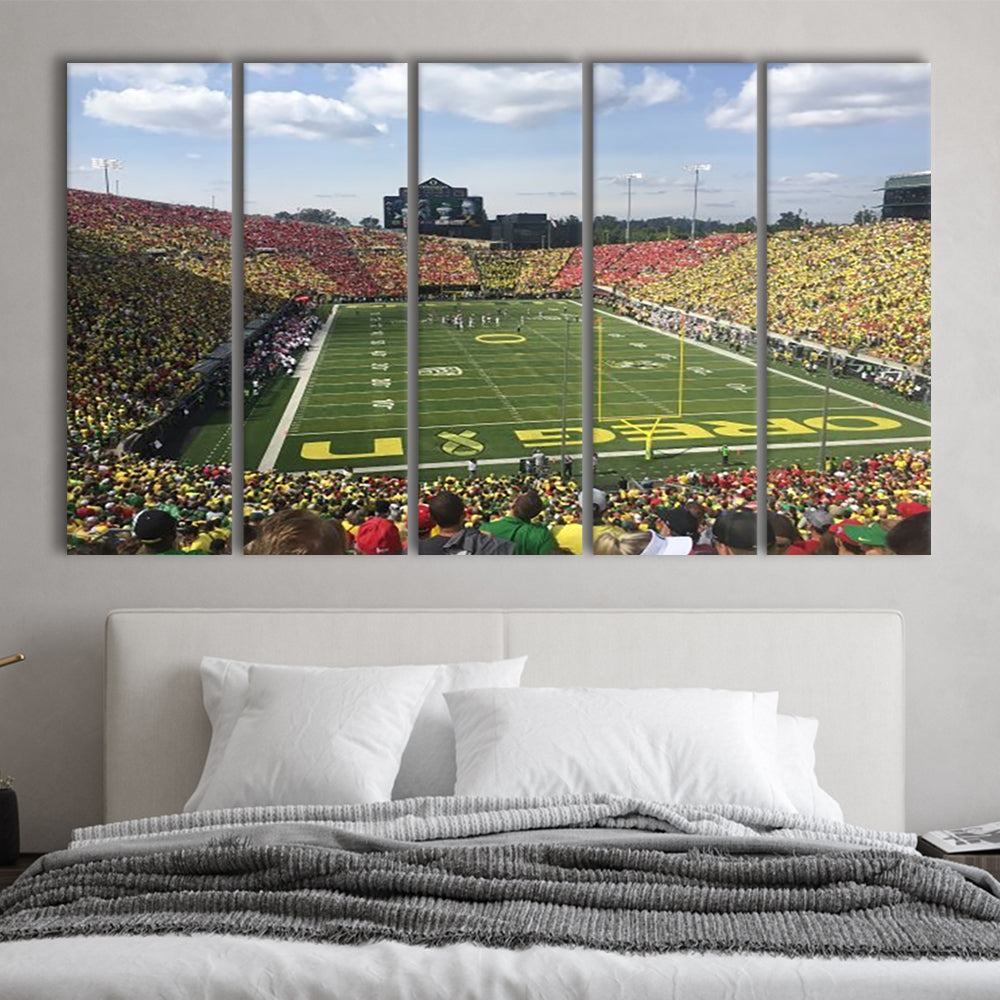 College football Stadium, Stadium Canvas, Sport Art, 5 Panel B, Extra Large Canvas, Canvas Print Wall Art