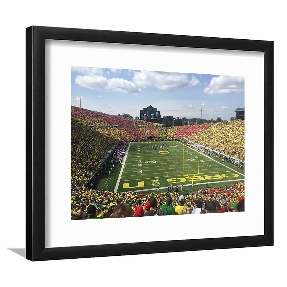 College football Stadium, Stadium Canvas, Sport Art, Gift for him, White Border Framed Art Print Wall Decor