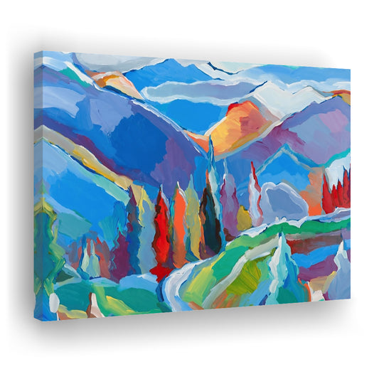 Colorado Composition 5 Large Stretched Canvas Floating Frame Wall Art Print, Cavas Print Wall Art Hom Decor