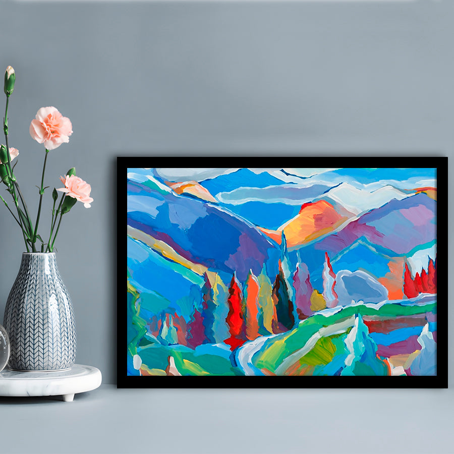 Colorado Composition 5 LargeArt Prints Floating Frame Wall Art Print, Framed Art Print, Picture Framed
