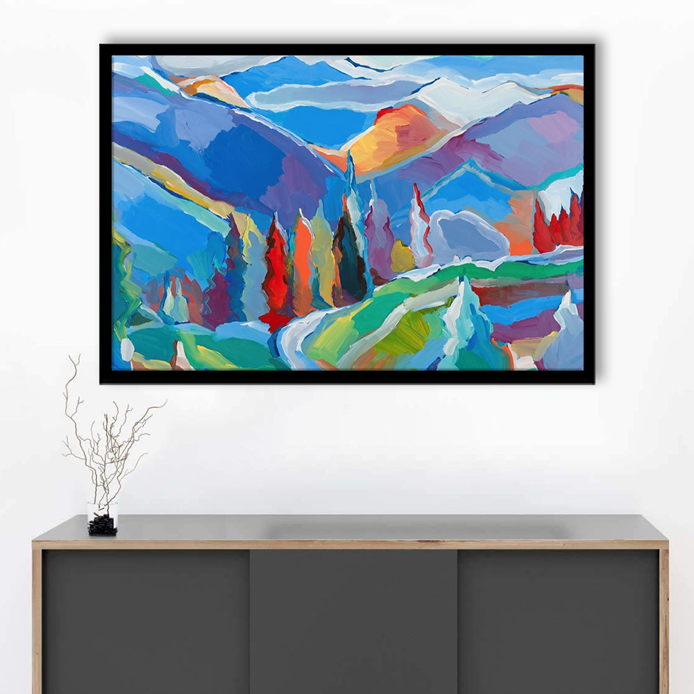 Colorado Composition 5 LargeArt Prints Floating Frame Wall Art Print, Framed Art Print, Picture Framed