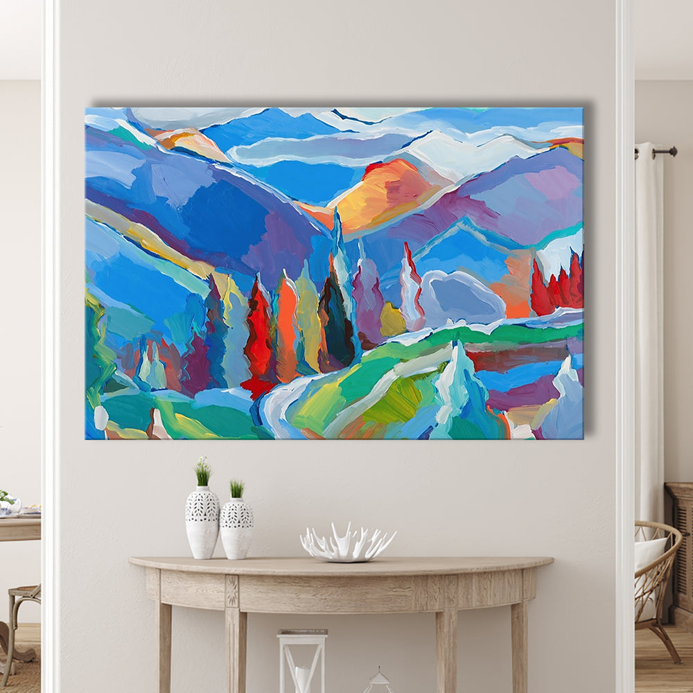 Colorado Composition 5 Large Stretched Canvas Floating Frame Wall Art Print, Cavas Print Wall Art Hom Decor