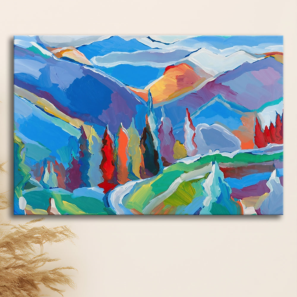 Colorado Composition 5 Large Stretched Canvas Floating Frame Wall Art Print, Cavas Print Wall Art Hom Decor