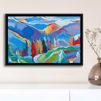 Colorado Composition 5 Large Stretched Canvas Floating Frame Wall Art Print, Framed Cavas Print, Floating Frame