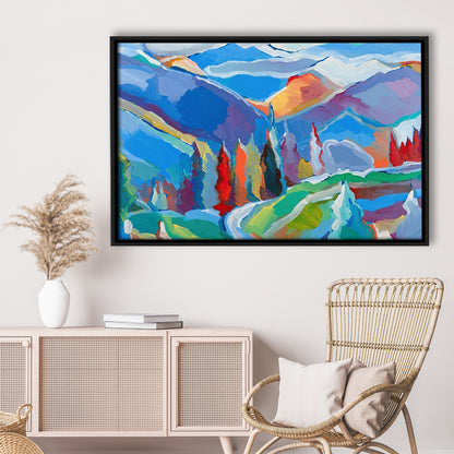 Colorado Composition 5 Large Stretched Canvas Floating Frame Wall Art Print, Framed Cavas Print, Floating Frame