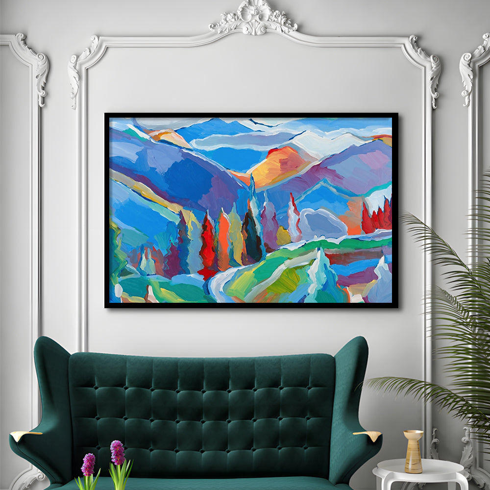 Colorado Composition 5 LargeArt Prints Floating Frame Wall Art Print, Framed Art Print, Picture Framed