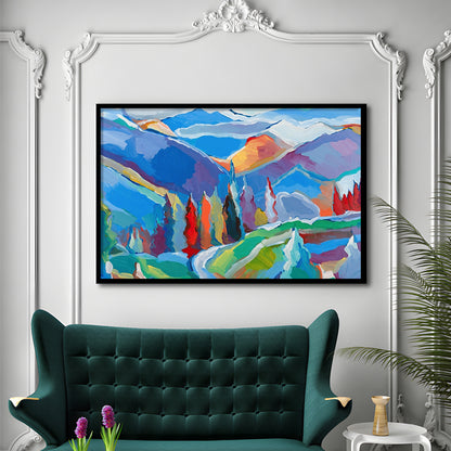 Colorado Composition 5 LargeArt Prints Floating Frame Wall Art Print, Framed Art Print, Picture Framed
