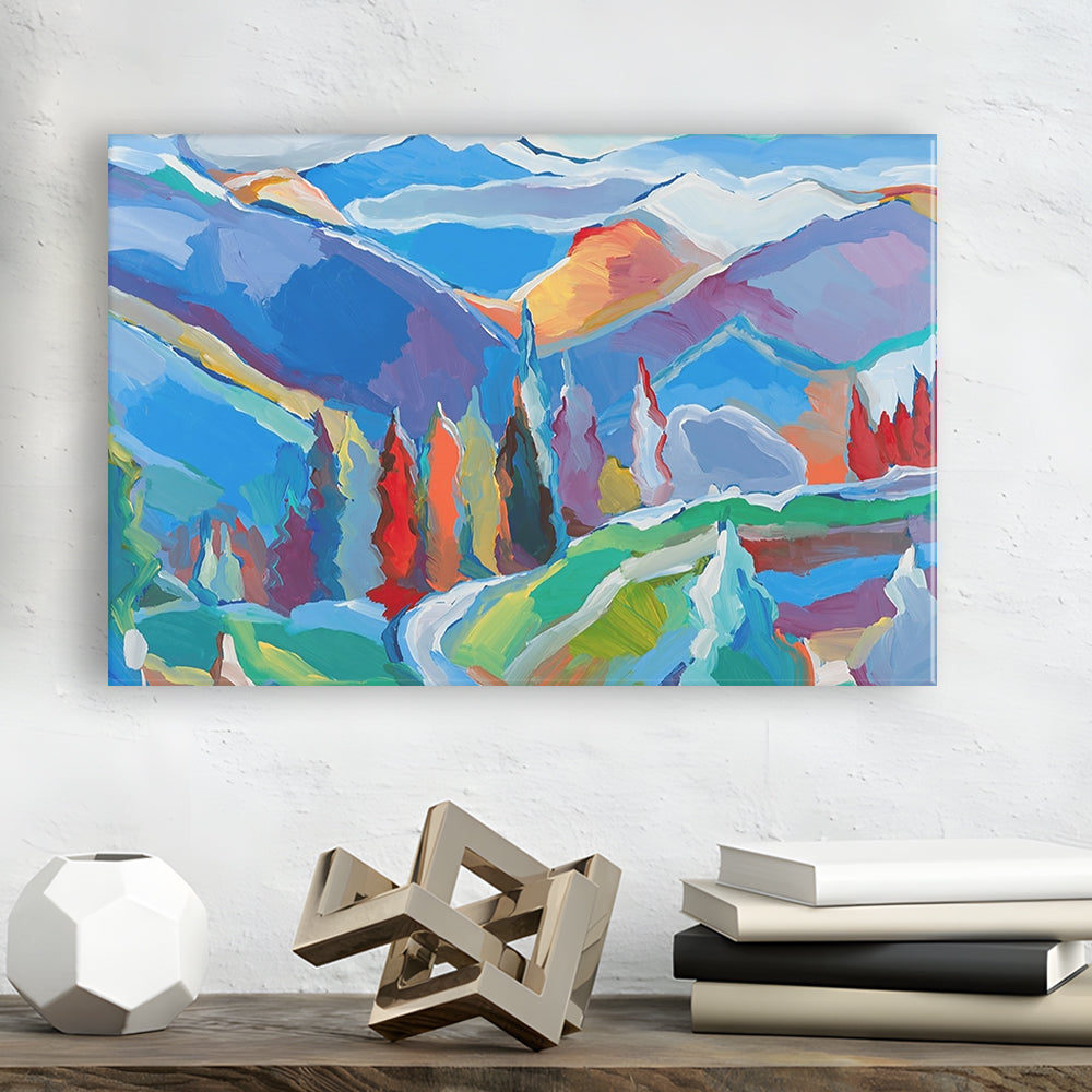 Colorado Composition 5 Large Stretched Canvas Floating Frame Wall Art Print, Cavas Print Wall Art Hom Decor