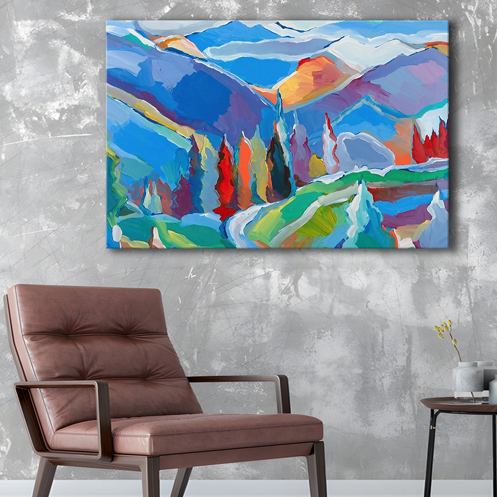 Colorado Composition 5 Large Stretched Canvas Floating Frame Wall Art Print, Cavas Print Wall Art Hom Decor