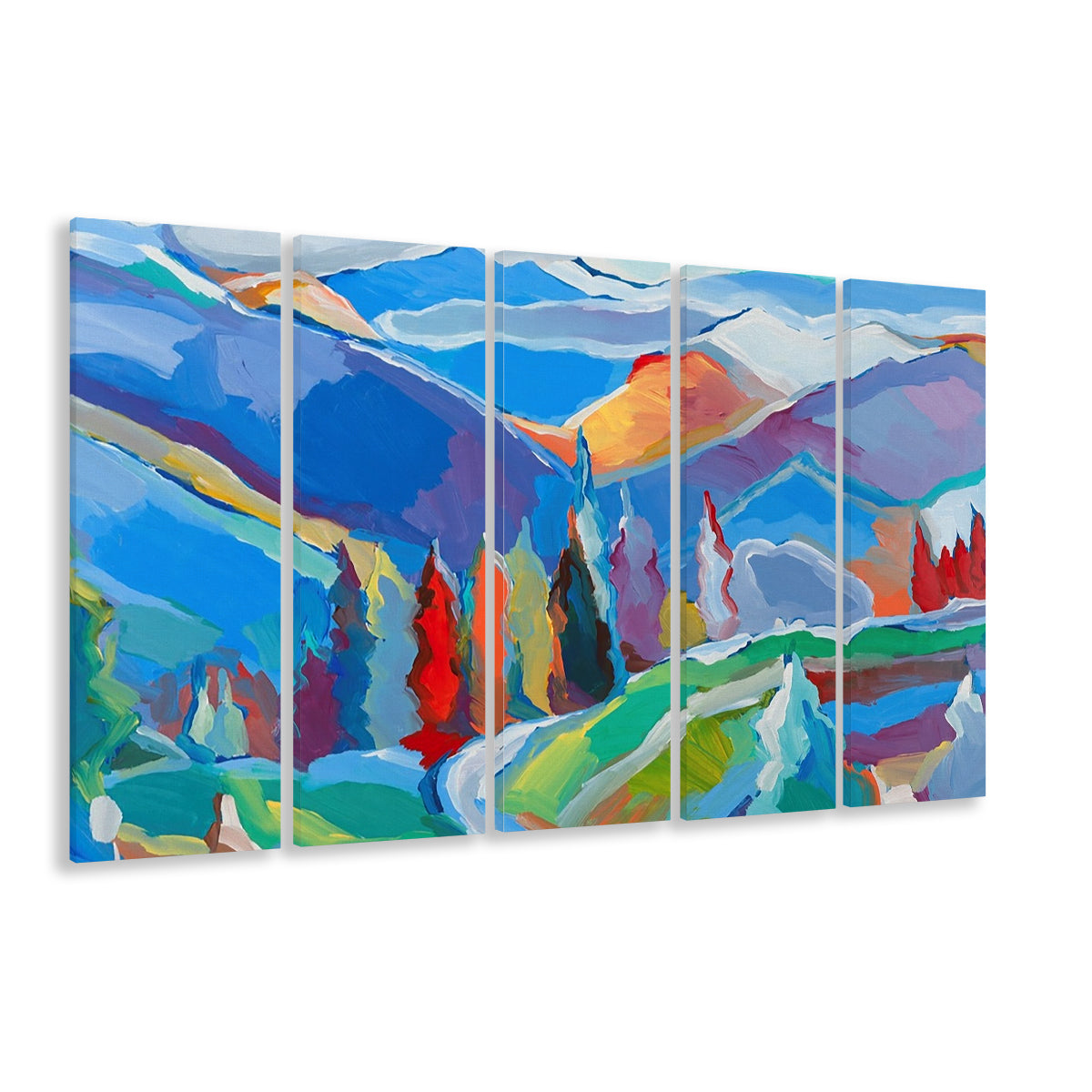 Colorado Composition 5 Large Stretched Canvas Floating Frame Wall Art, 5 Piece B Extra Large Cavas Print Wall Art Decor