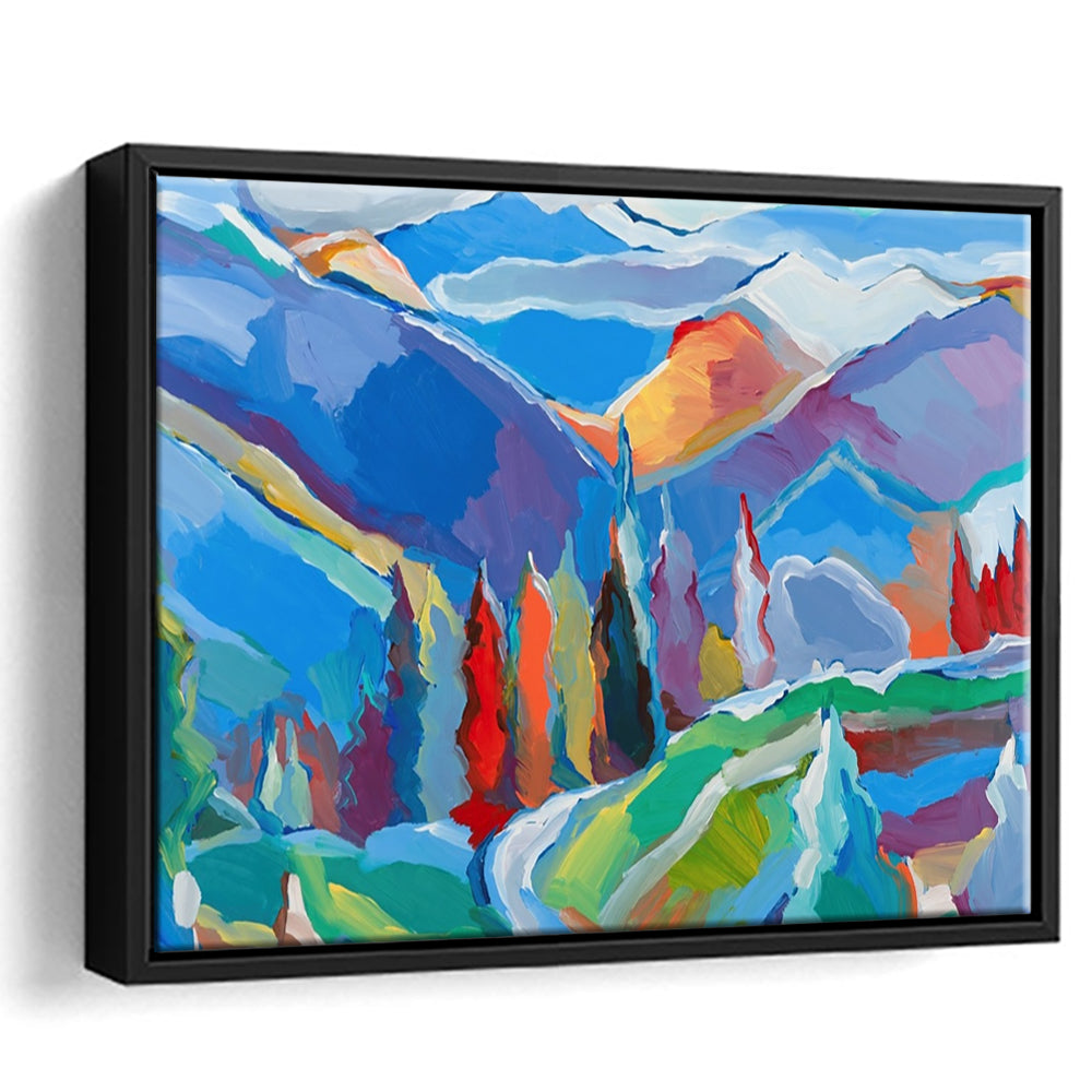 Colorado Composition 5 Large Stretched Canvas Floating Frame Wall Art Print, Framed Cavas Print, Floating Frame