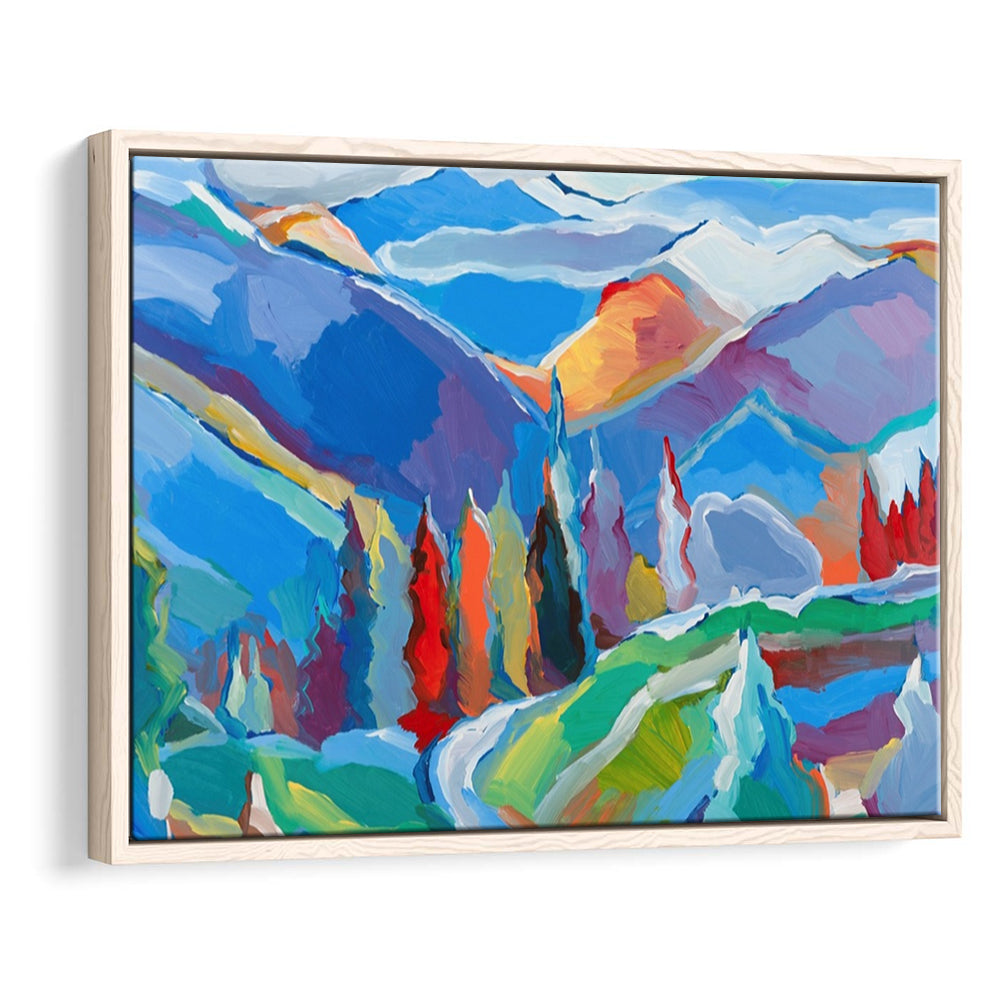 Colorado Composition 5 Large Stretched Canvas Floating Frame Wall Art Print, Framed Cavas Print, Floating Frame