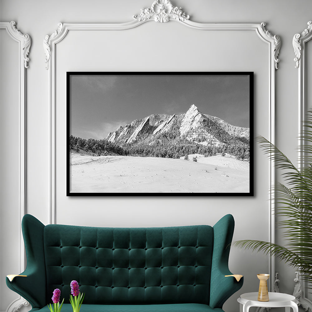 Colorado Mountains In Black & White Art Prints, Framed Art Print, Picture Framed