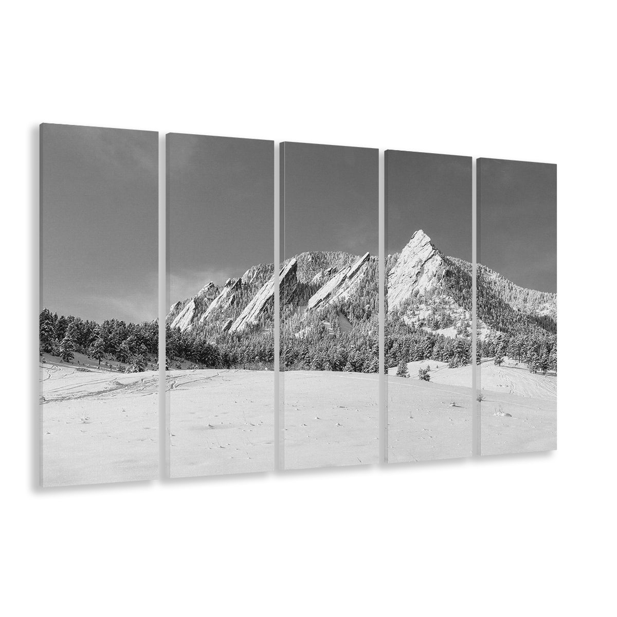 Colorado Mountains in Black & White Canvas Print, 5 Piece B Extra Large Cavas Print Wall Art Decor