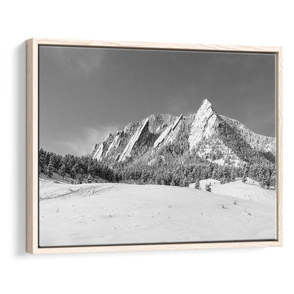 Colorado Mountains In Black & White Canvas Print, Framed Cavas Print, Floating Frame