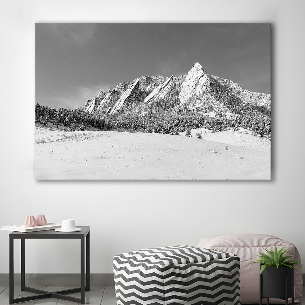 Colorado Mountains in Black & White Canvas Print, Cavas Print Wall Art Hom Decor