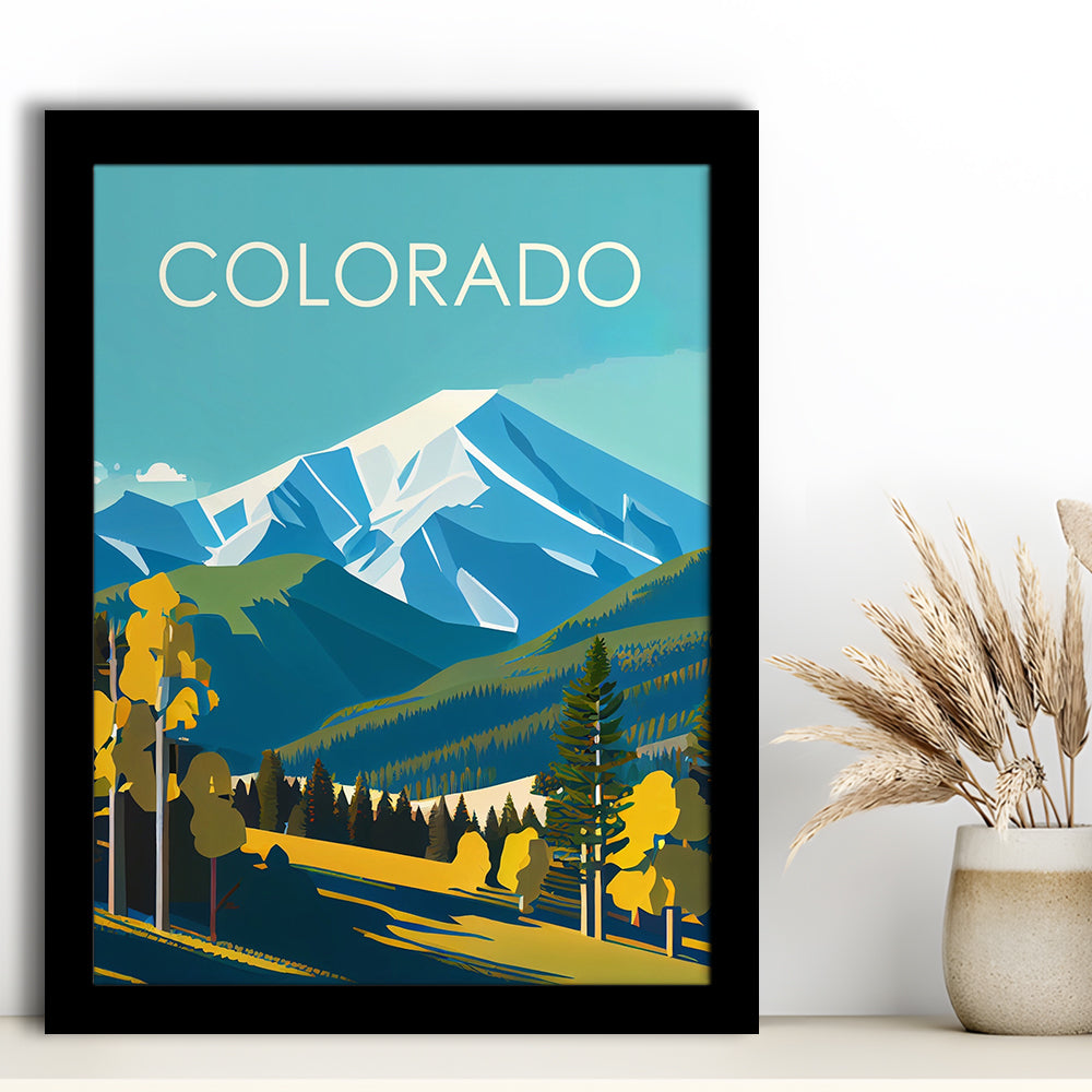 Colorado Retro Art Print, Colorado City Wall Art, Framed Art Print, Picture Framed, Painting Art