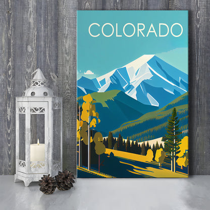 Colorado Retro Art Print, Colorado City Wall Art, Canvas Print, Painting Canvas, Living Room Decor