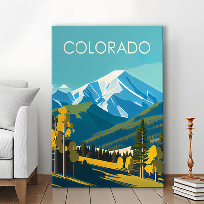 Colorado Retro Art Print, Colorado City Wall Art, Canvas Print, Painting Canvas, Living Room Decor