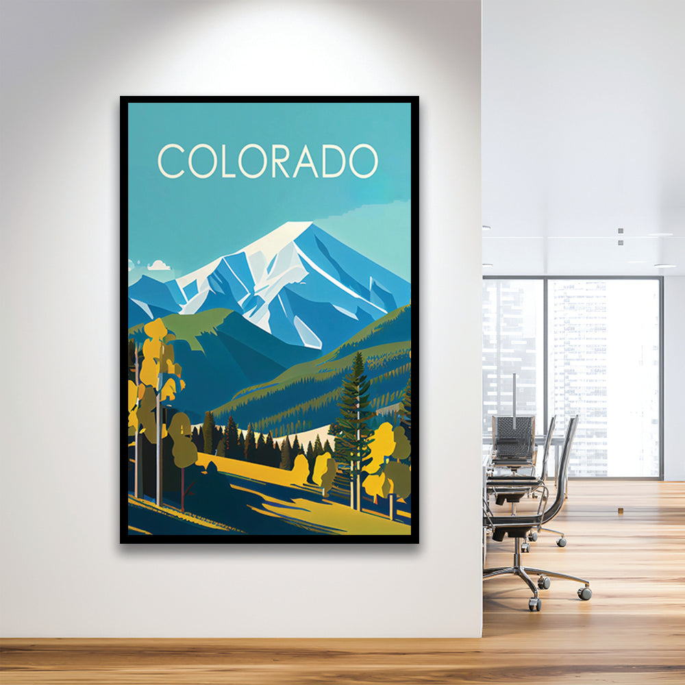 Colorado Retro Art Print, Colorado City Wall Art, Framed Art Print, Picture Framed, Painting Art