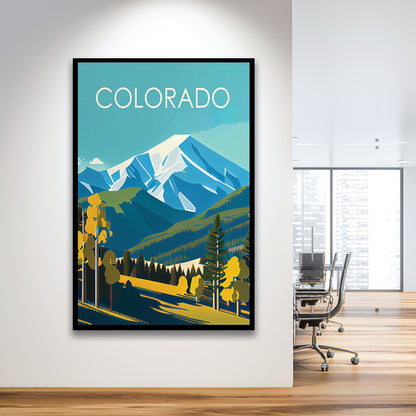 Colorado Retro Art Print, Colorado City Wall Art, Framed Art Print, Picture Framed, Painting Art