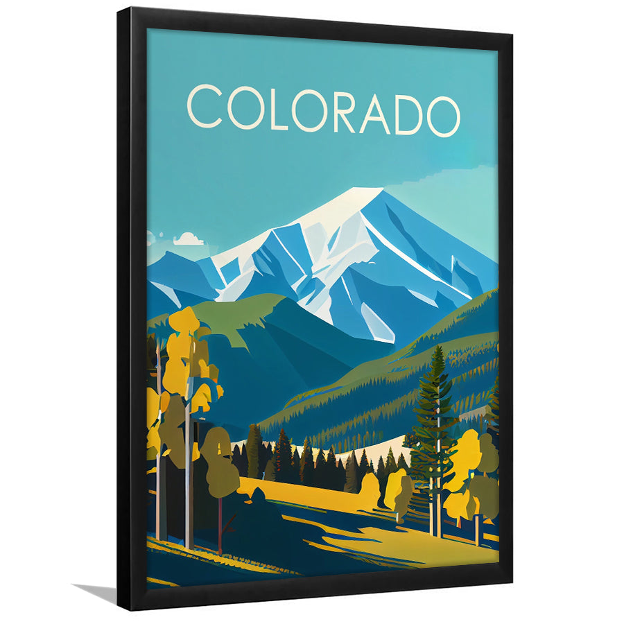 Colorado Retro Art Print, Colorado City Wall Art, Framed Art Print, Picture Framed, Painting Art