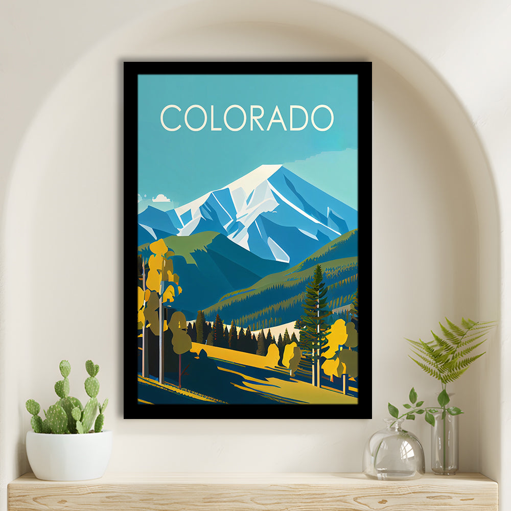 Colorado Retro Art Print, Colorado City Wall Art, Framed Art Print, Picture Framed, Painting Art