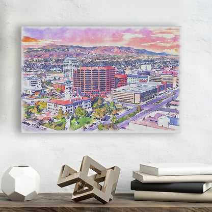 Colorado Springs Watercolor, Colorado Springs Colorado, Sport Art, Gifts for him, Canvas Print Wall Art