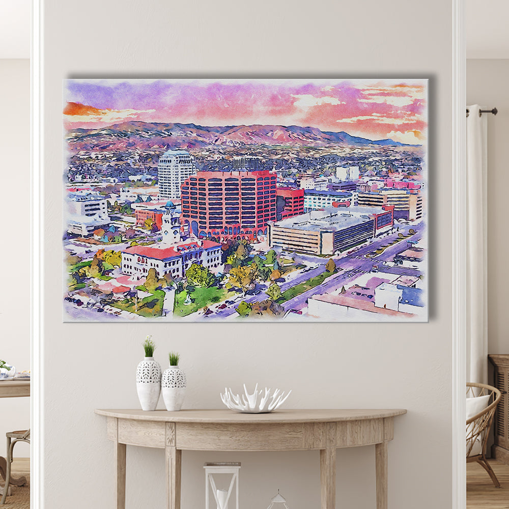 Colorado Springs Watercolor, Colorado Springs Colorado, Sport Art, Gifts for him, Canvas Print Wall Art