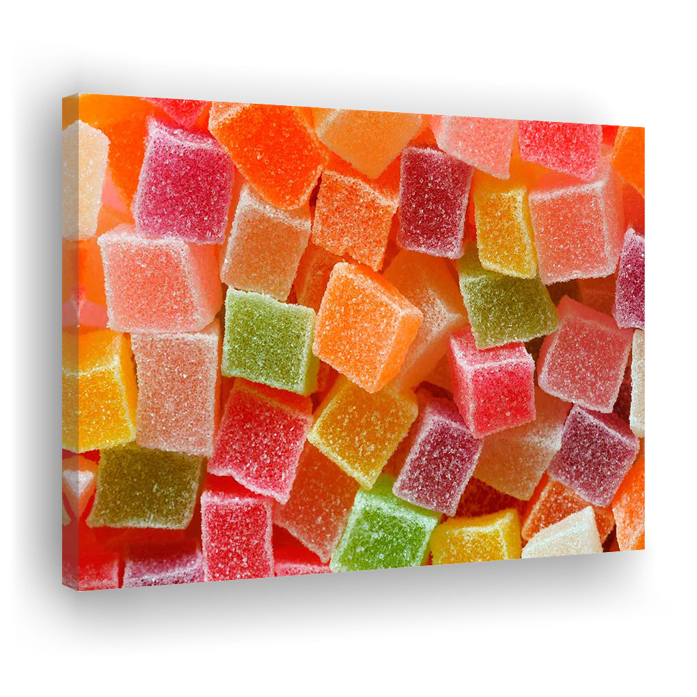 Colorful Candy and Jelly Sweet Close Up Large Canvas Print, Cavas Print Wall Art Hom Decor