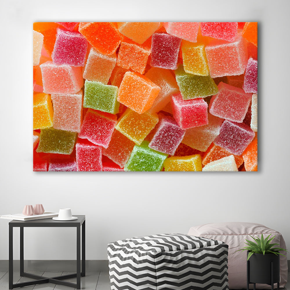 Colorful Candy and Jelly Sweet Close Up Large Canvas Print, Cavas Print Wall Art Hom Decor