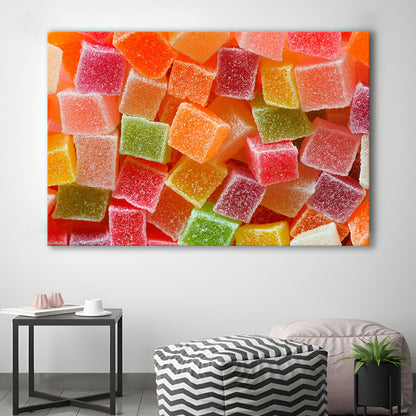 Colorful Candy and Jelly Sweet Close Up Large Canvas Print, Cavas Print Wall Art Hom Decor