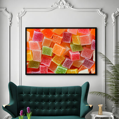 Colorful Candy And Jelly Sweet Close Up Large Art Prints, Framed Art Print, Picture Framed