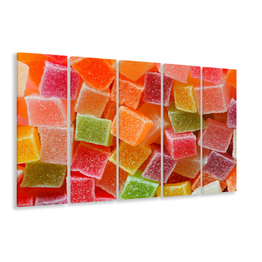 Colorful Candy and Jelly Sweet Close Up Large Canvas Print, 5 Piece B Extra Large Cavas Print Wall Art Decor