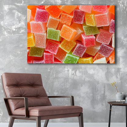 Colorful Candy and Jelly Sweet Close Up Large Canvas Print, Cavas Print Wall Art Hom Decor