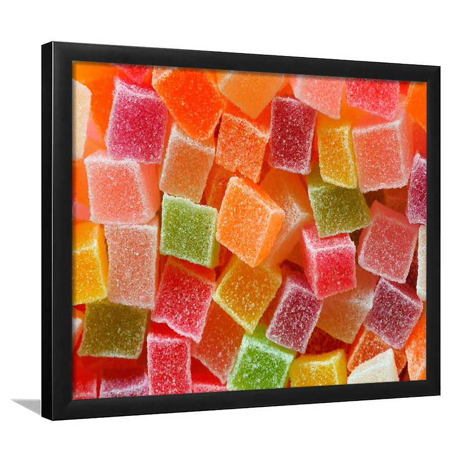 Colorful Candy And Jelly Sweet Close Up Large Art Prints, Framed Art Print, Picture Framed