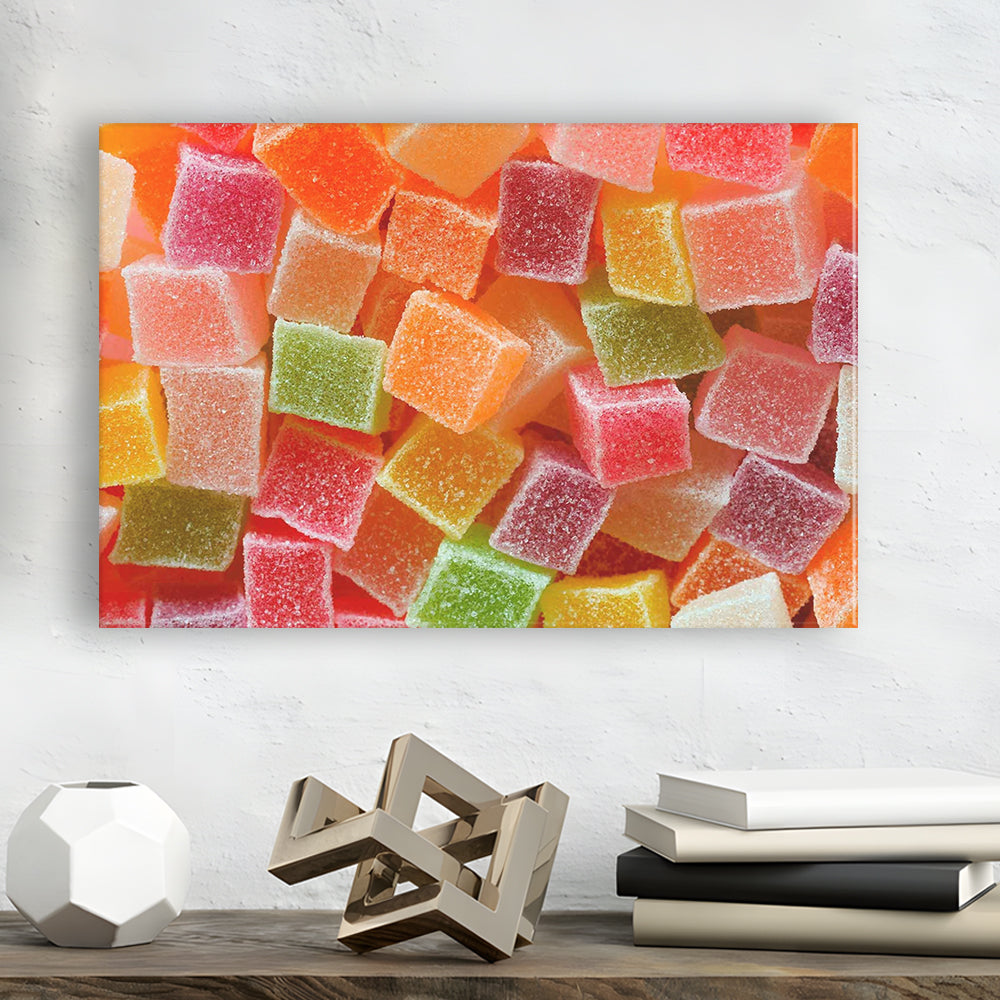 Colorful Candy and Jelly Sweet Close Up Large Canvas Print, Cavas Print Wall Art Hom Decor