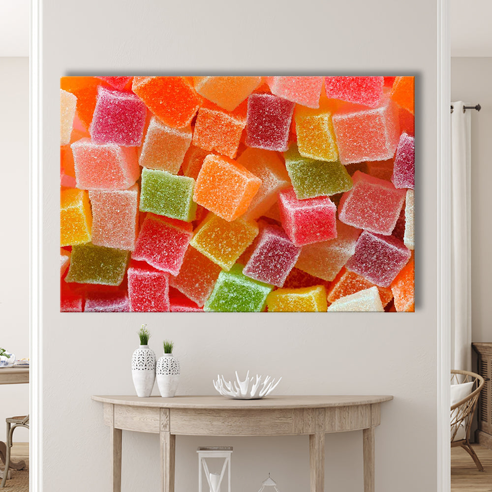 Colorful Candy and Jelly Sweet Close Up Large Canvas Print, Cavas Print Wall Art Hom Decor